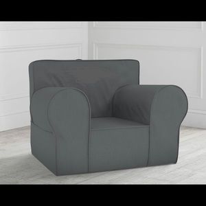 Pottery Barn Kids anywhere chair charcoal twill oversized slipcover